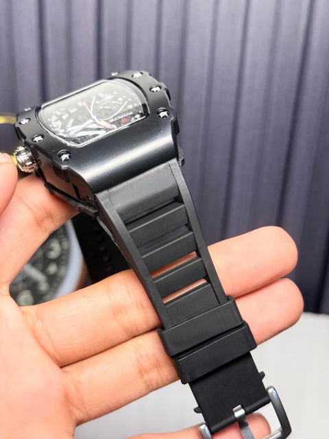 Black FM STRAP WATERPROOF WATCH + FREE BOX PACKING & FREE DELIVERY 📦. ( ALLOWED TO OPEN PARCEL BEFORE PAYMENT 💰🤝)